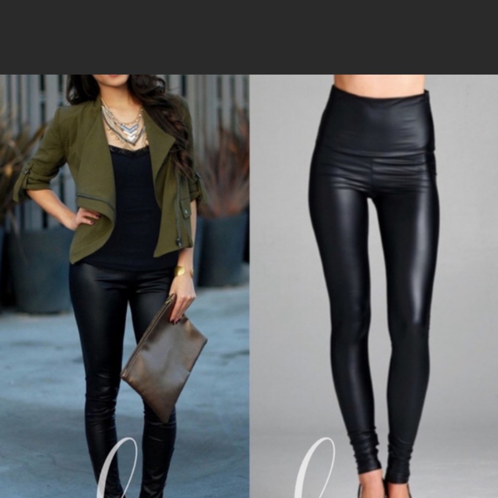 Slick black leggings